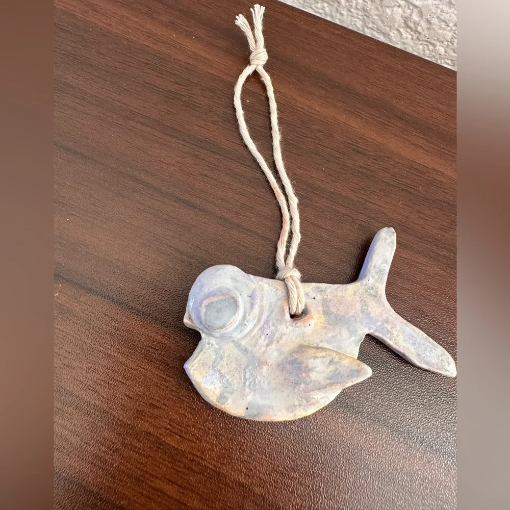 Handmade Fish Ornament 90’s Milky Periwinkle - Picture 1 of 4